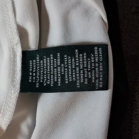 Lauren Ralph Lauren Women Colorblock Dress Side Ruched Black White Size 8 - Picture 9 of 10